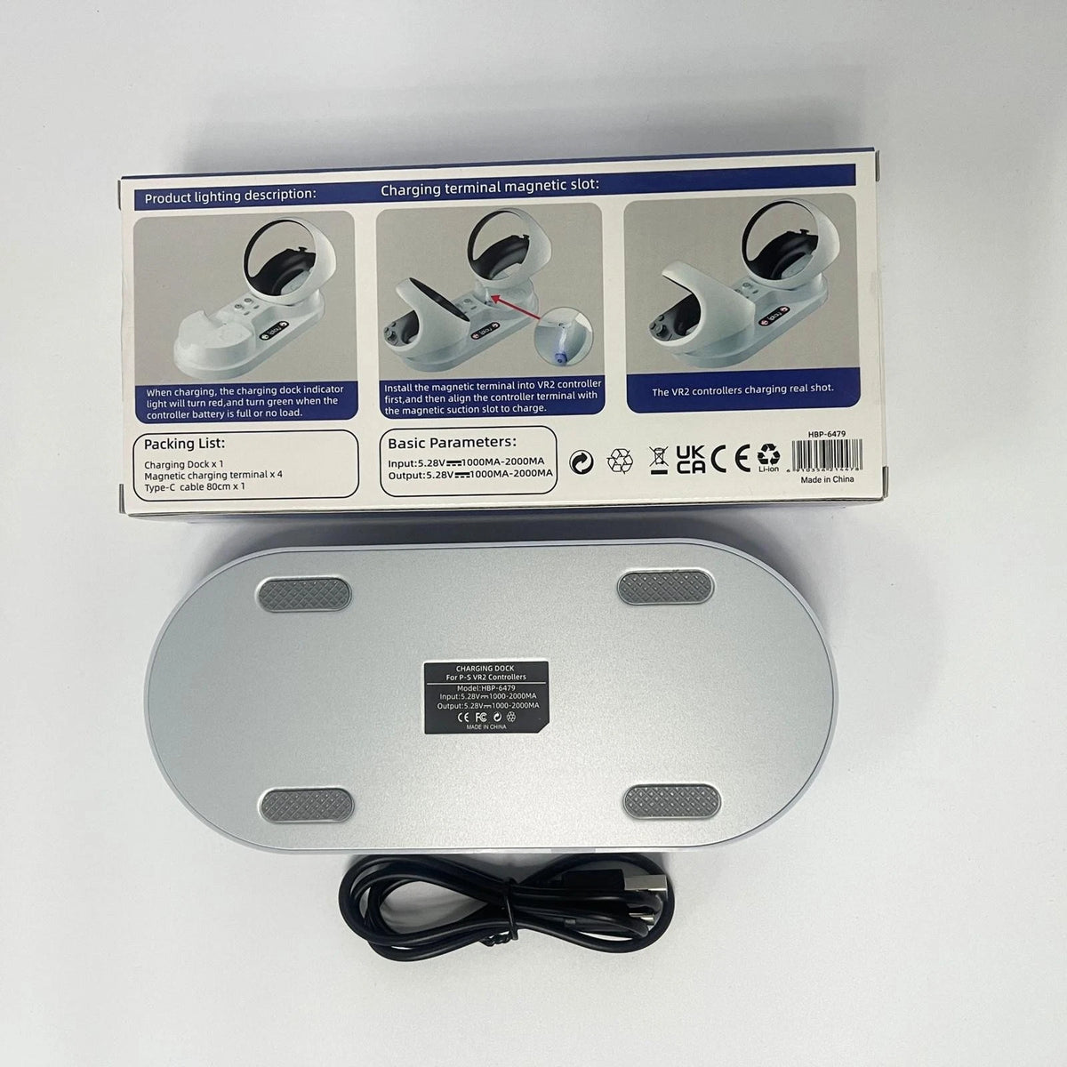 ABS Dual Slot Charging Dock Station Charger For PS5 PS VR2 Controllers Console