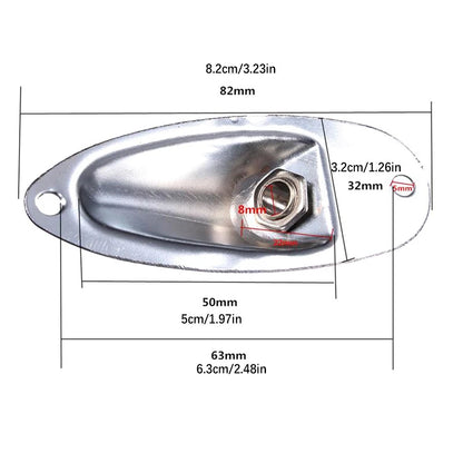 Boat Style Loaded Jack Socket Cover Plate For Strat Stratocaster Electric Guitar