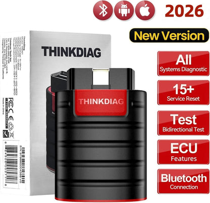 Thinkdiag OBD2 Scanner Bluetooth Full System Portable, Red and Black