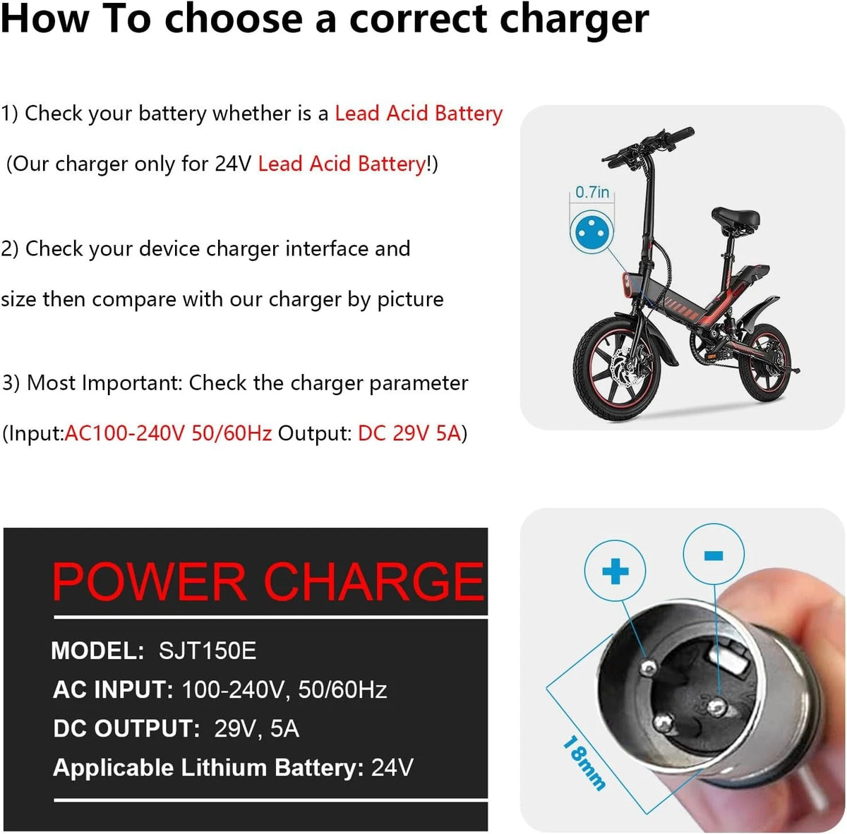 29V 5A 3-Pin Male XLR Connector Battery Charger for Lakematic, Jazzy Black