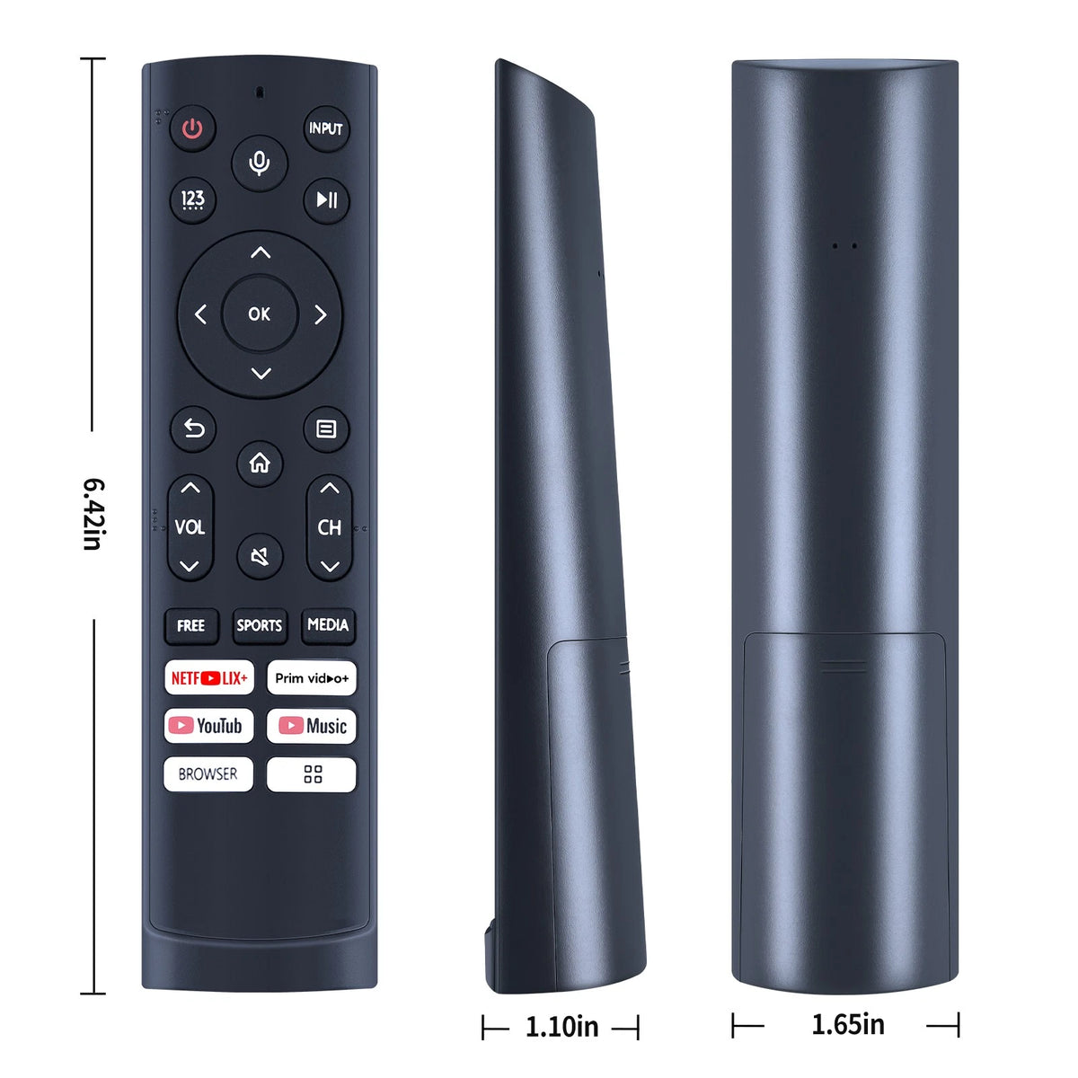 ERF3H90H Voice Replace Remote Control For Hisense Smart LCD TV with Youtube