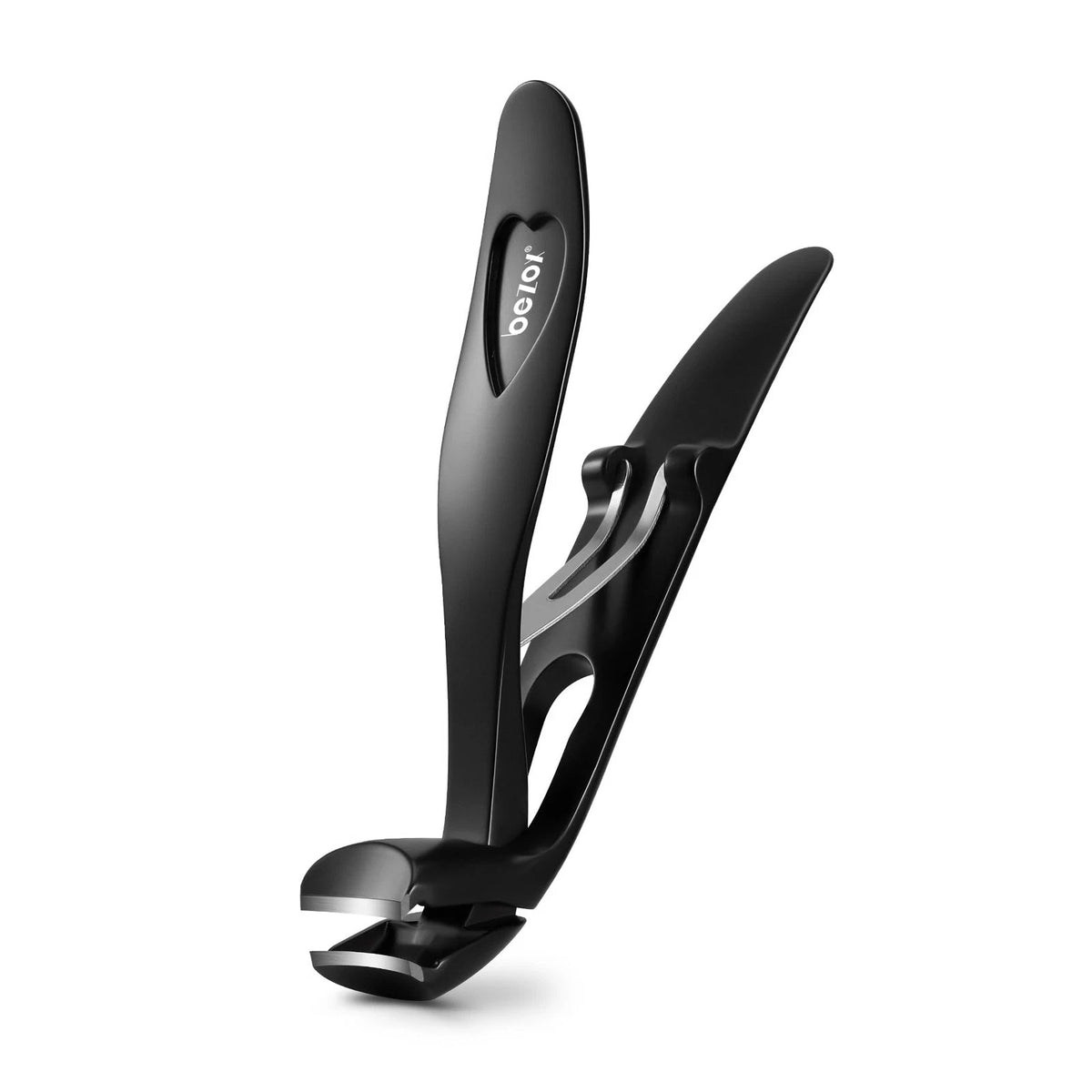 BEZOX Angled Head Toe Nail Clippers for Seniors Thick Small, Sand Black