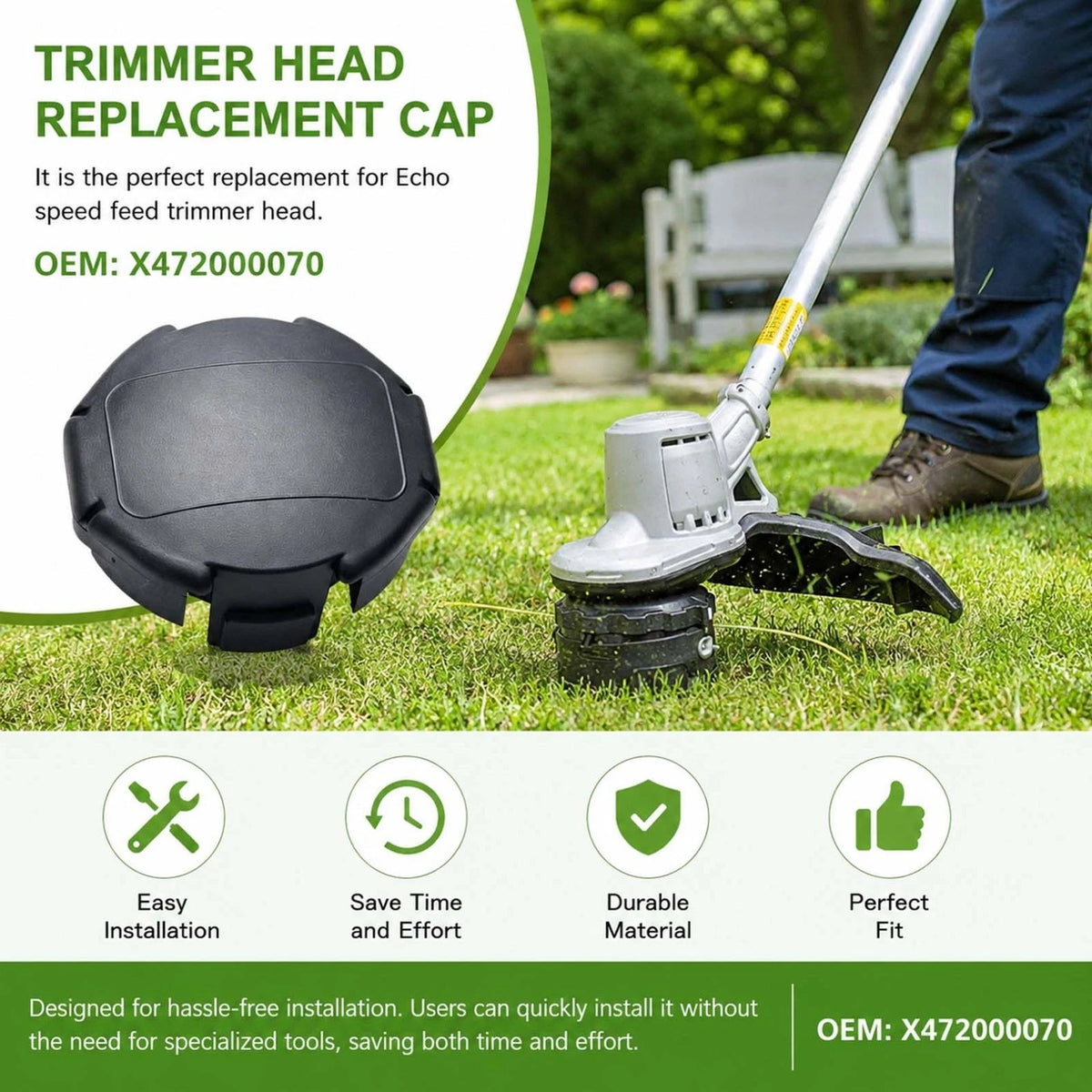 For Echo SRM225SB SRM225U String Trimmer Head Cap Kit with Springs X472000070