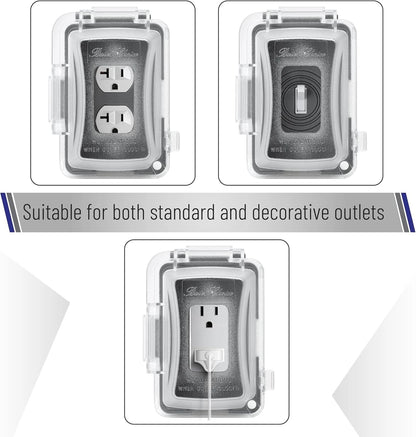 Bates Weatherproof Electrical Outlet Cover, 1-Gang, Outdoor 1 Pack, Clear