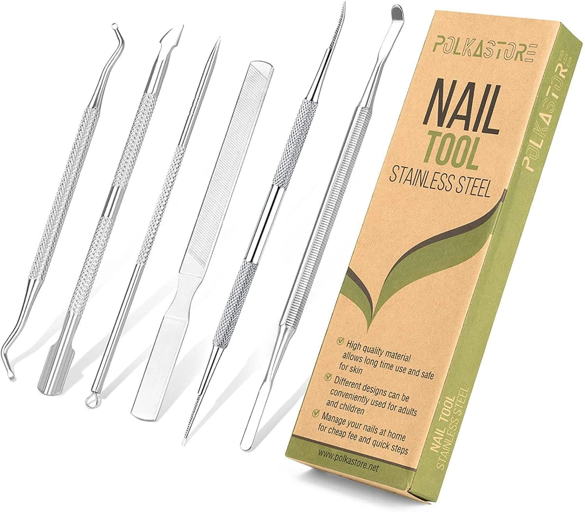 6-Pack Ingrown Toenail File and Lifters, Professional 6 Piece Set, 6-pack