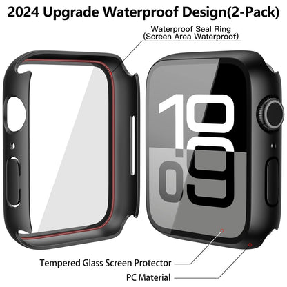 Misxi [2 Pack] Waterproof Hard 46mm(2-Pack) for Series 11/10, Matte Black