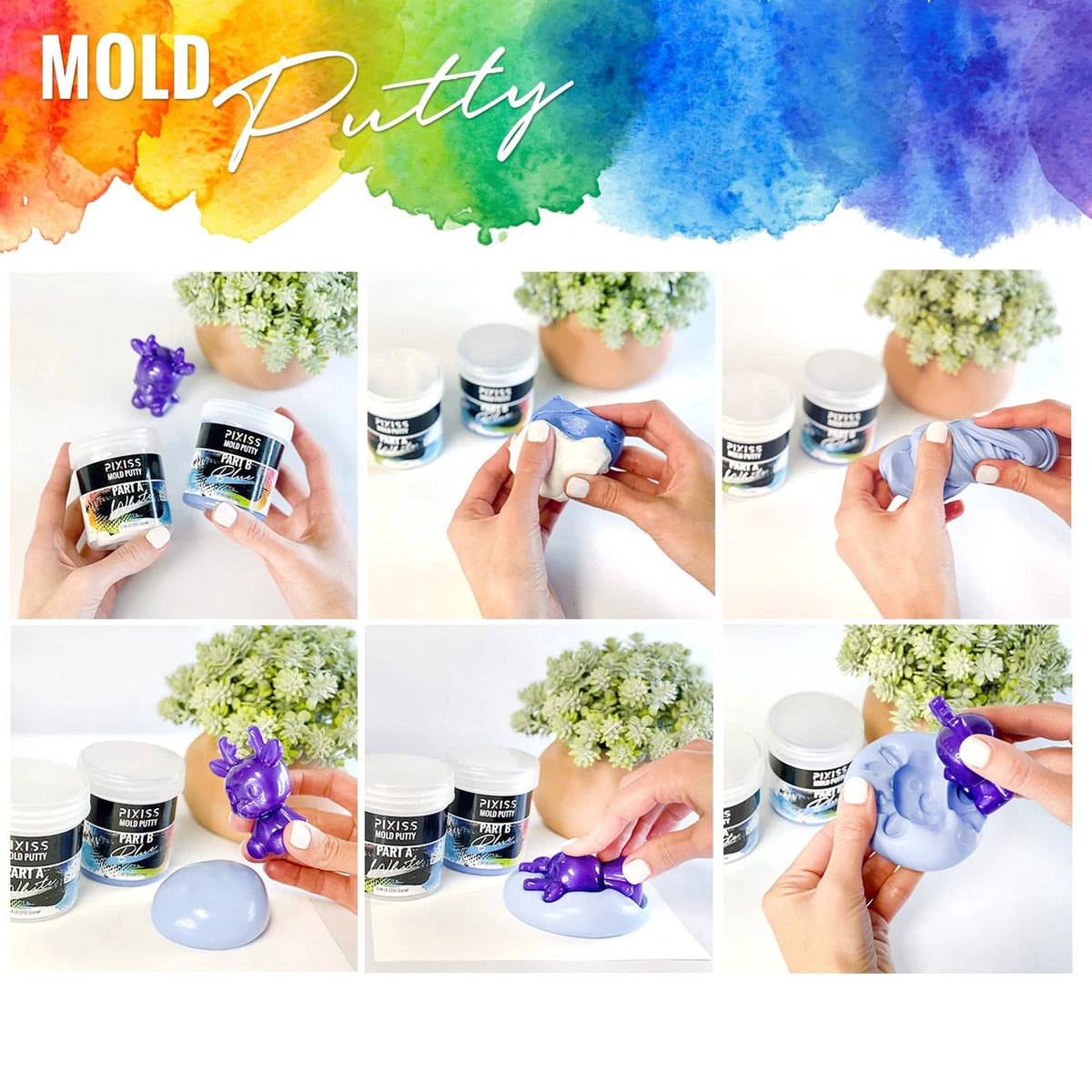 Mold Putty Silicone Making Kit, Super Easy 1:1 Mix Putty, 7/8 Lb Blue