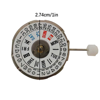Automatic Mechanical Movement Day Date Crown at 3 For NH36 27.4mm Diameter