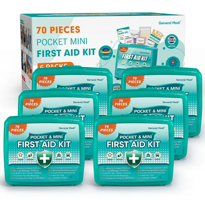 General Medi 420 Piece First Aid Kit, 6 Individual Boxes of 420 Pieces, Green