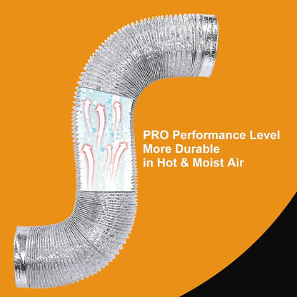 Heavy Duty 4"Flexible Dryer Vent Exhaust Duct Hose 3 4 inch 3 Feet, Silver