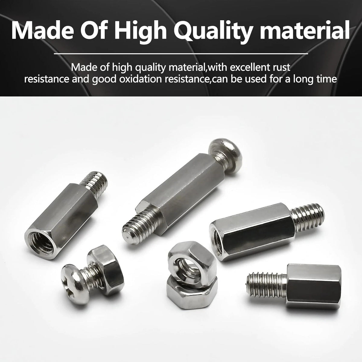 210 Pieces Hex Standoff Spacers M4 Carbon Steel Male Female Metric m4, Sliver