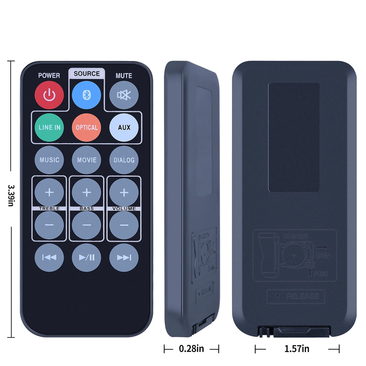 Replacement Remote Control For Ilive V859-04 ITB284B Soundbar Audio System