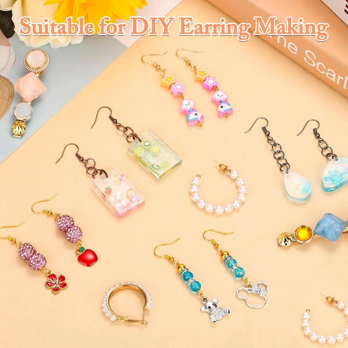 Cridoz 960PCS Earrings Making Supplies Kit with 240PCS Earring Multicolors