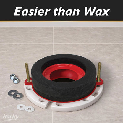 Korky 6000BP Universal Toilet WaxFree Seal with Hardware - 1 Pack, Red