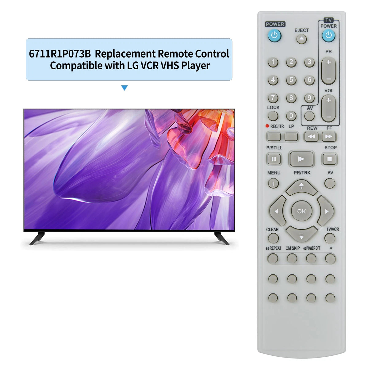 6711R1P073B Remote Control For LG VCR VHS Player