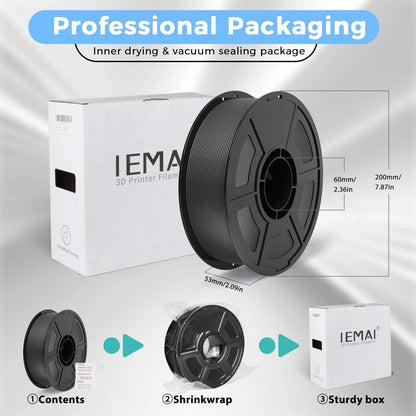 IEMAI Carbon Fiber PETG Filament 1.75mm CF, Petg Cf Matte Black 1kg