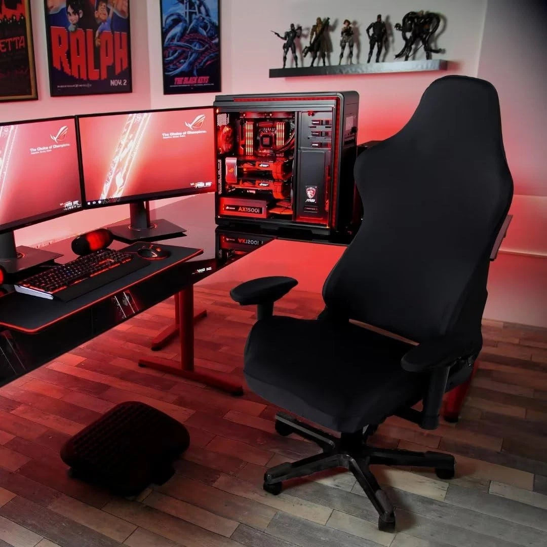 SARAFLORA 2 Pack Gaming Chair Cover, Stretchable X-Large | 2 PCS, Black