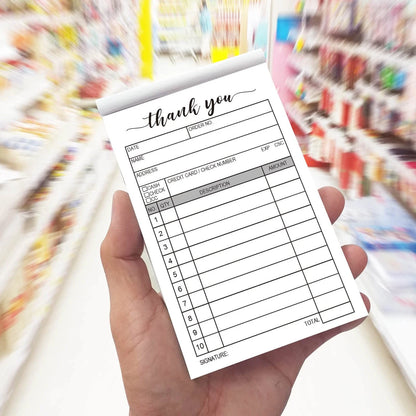 2 Packs 50-Set Thank You Receipt Book, Carbon Duplicate Copy Sales Receipt...
