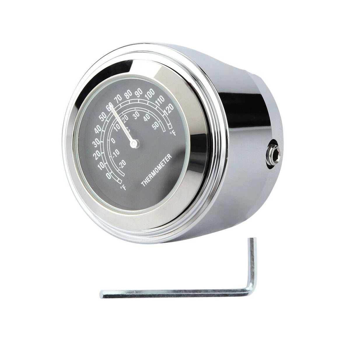 Waterproof Motorcycle Mobike Front Chrome Handlebar Mount Thermometer Luminous