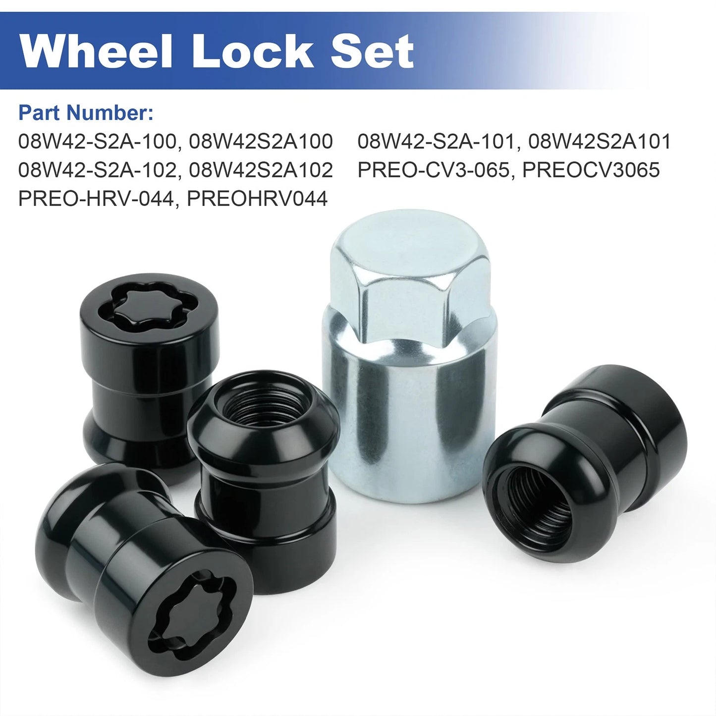 Wheel Lock Set For Honda CR-V 2017-2022 08W42-S2A-100 08W42-S2A-101