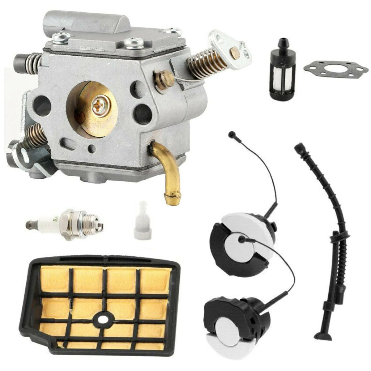 Gasket Spark Plug Fuel Cap Carburetor Carb Kit For Stihl MS200 MS200T Chainsaw