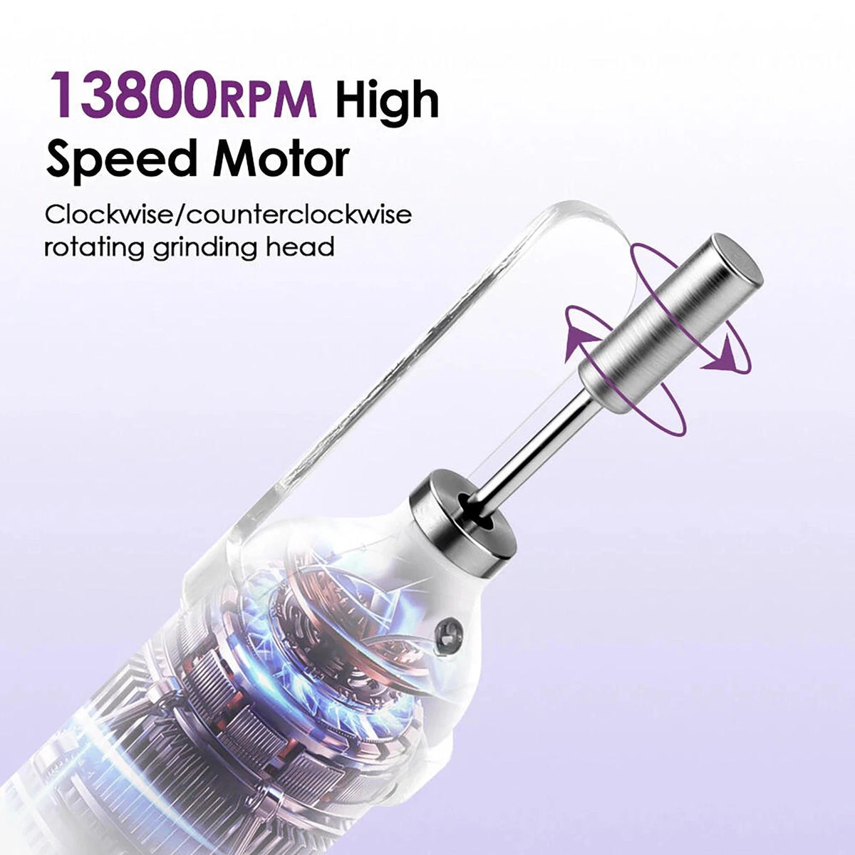 Manicure Pedicure Kit Cordless Nail Drill Dust Cover 13800RPM For Thick Nails