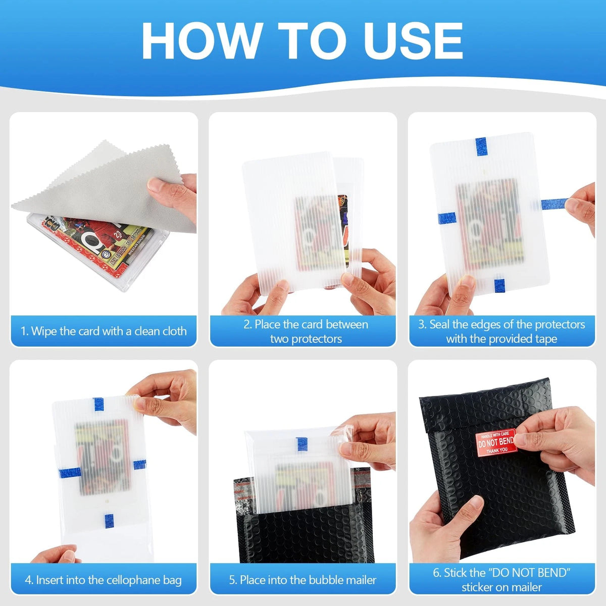 Fayoo Trading Card Shipping Supplies, 60 Bubble Mailers, 5.75 x 8.66 inches
