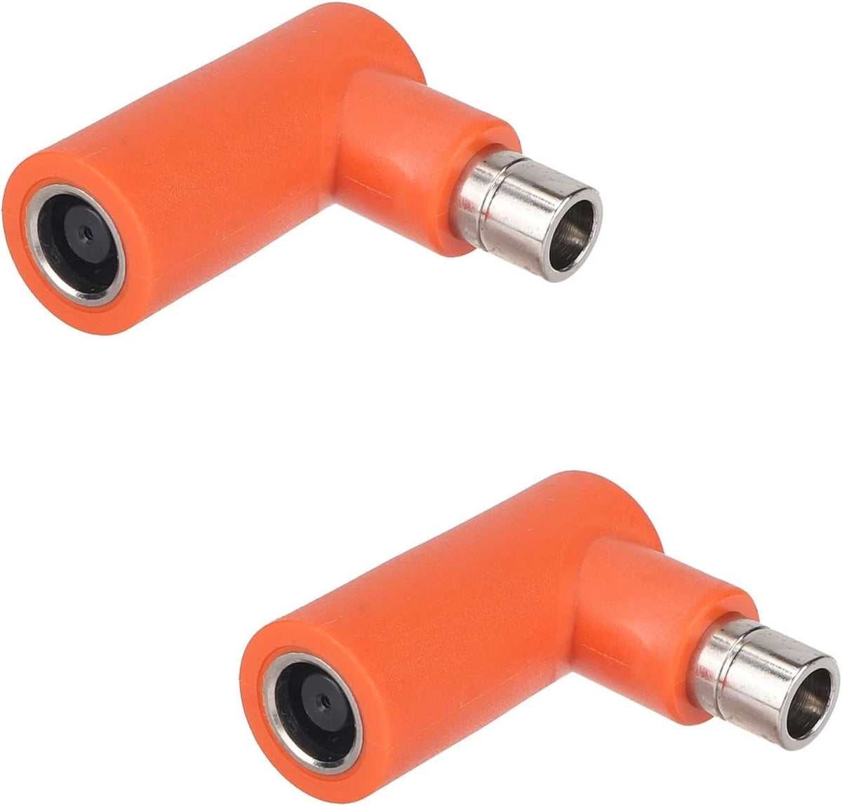 2pcs DC7909 to DC8020 Adapter, 90 Degree Right Angle Copper Core Solar Orange