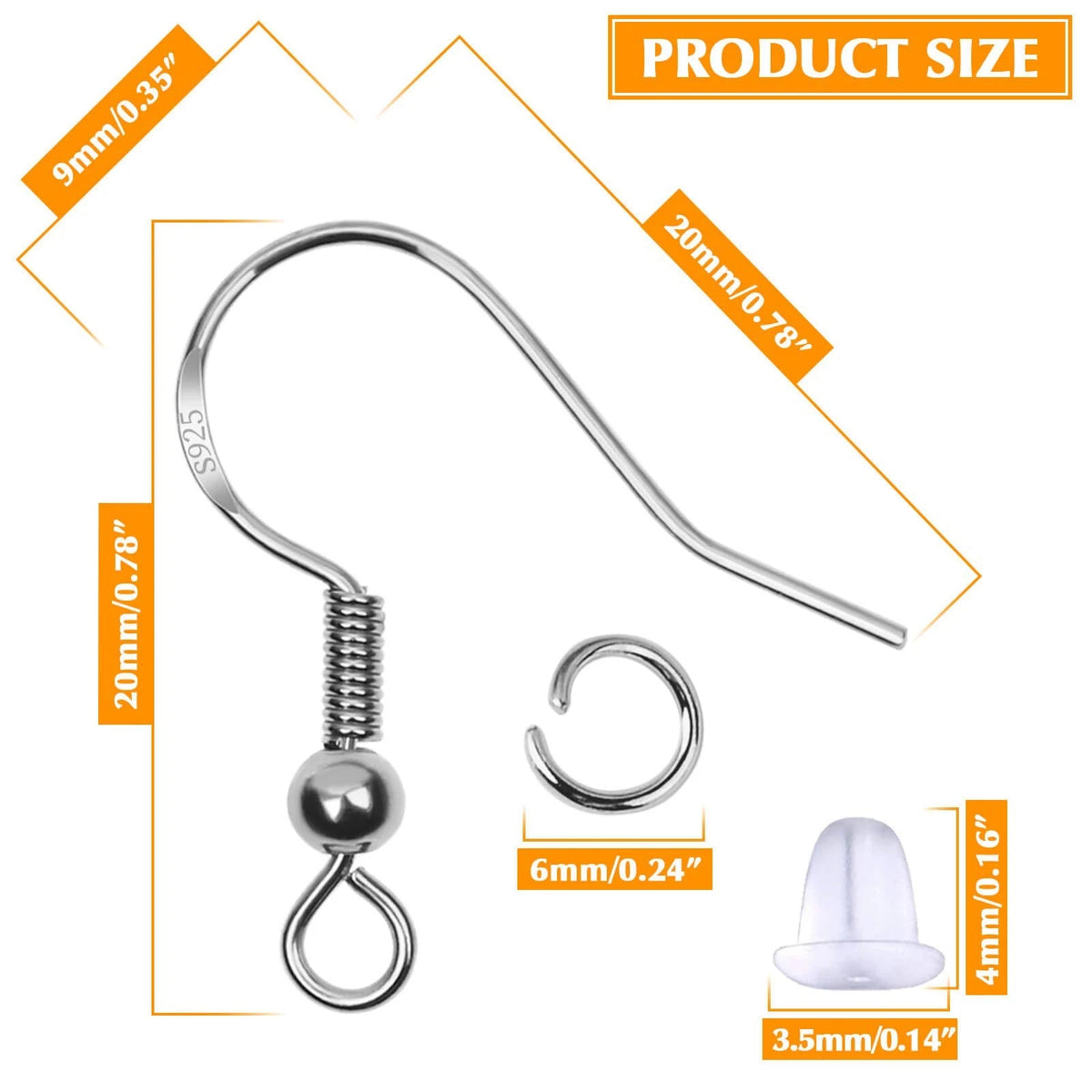 Thrilez Hypoallergenic Earring Hooks, 600Pcs Making Silver and Gold
