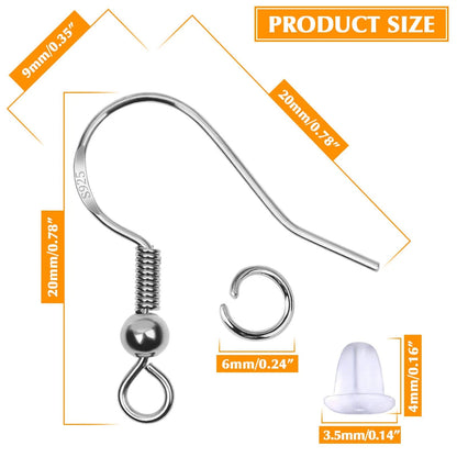 Thrilez Hypoallergenic Earring Hooks, 600Pcs Making Silver and Gold