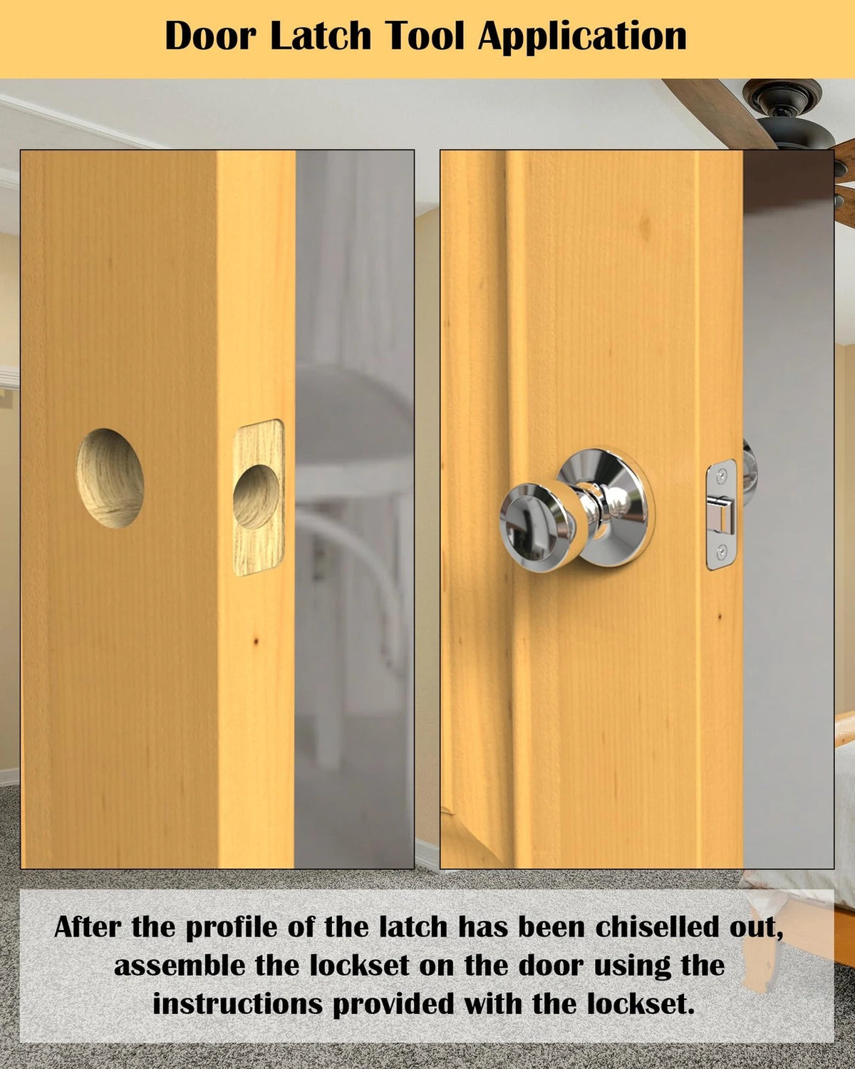 Door Latch Mortise Tool Help Remove Material for Clean Cutting, Red