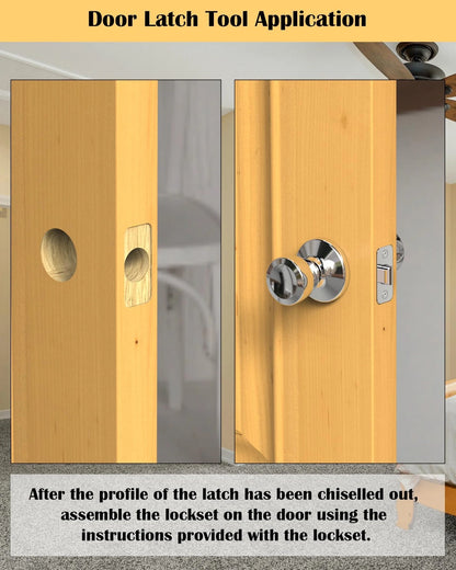 Door Latch Mortise Tool Help Remove Material for Clean Cutting, Red