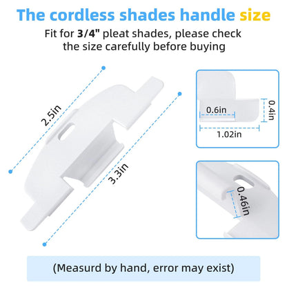 GRONGU 3/4" Lite Rise Handles Blinds Pulls Compatible with 3/4 inches, White