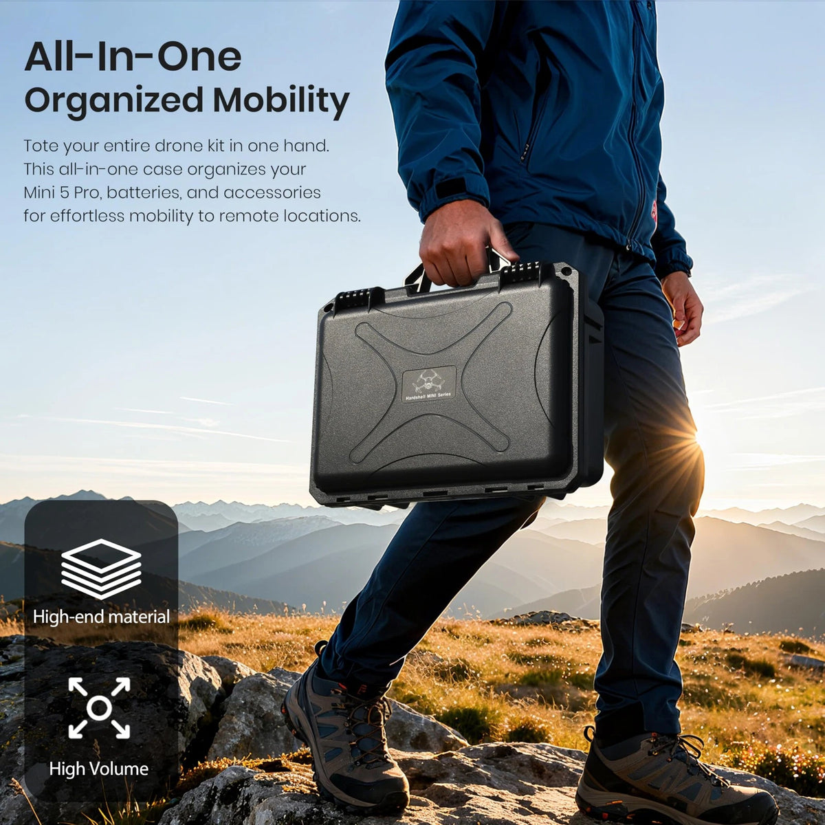 STARTRC Dual Layer Waterproof Hard Case for DJI Mini 5 Pro Drone,