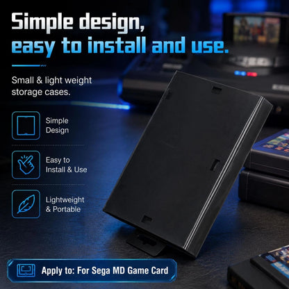 ABS Black Portable Box Storage Case Replacement For Sega Genesis Game Card