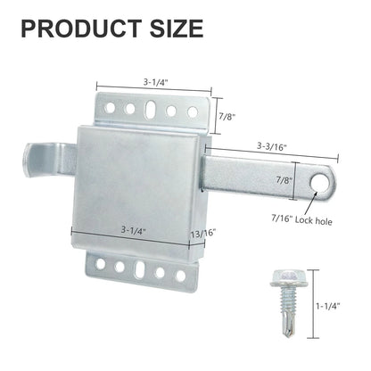QZATTCAEN Garage Door Side Lock, Galvanized Steel Inside Deadlock for 0