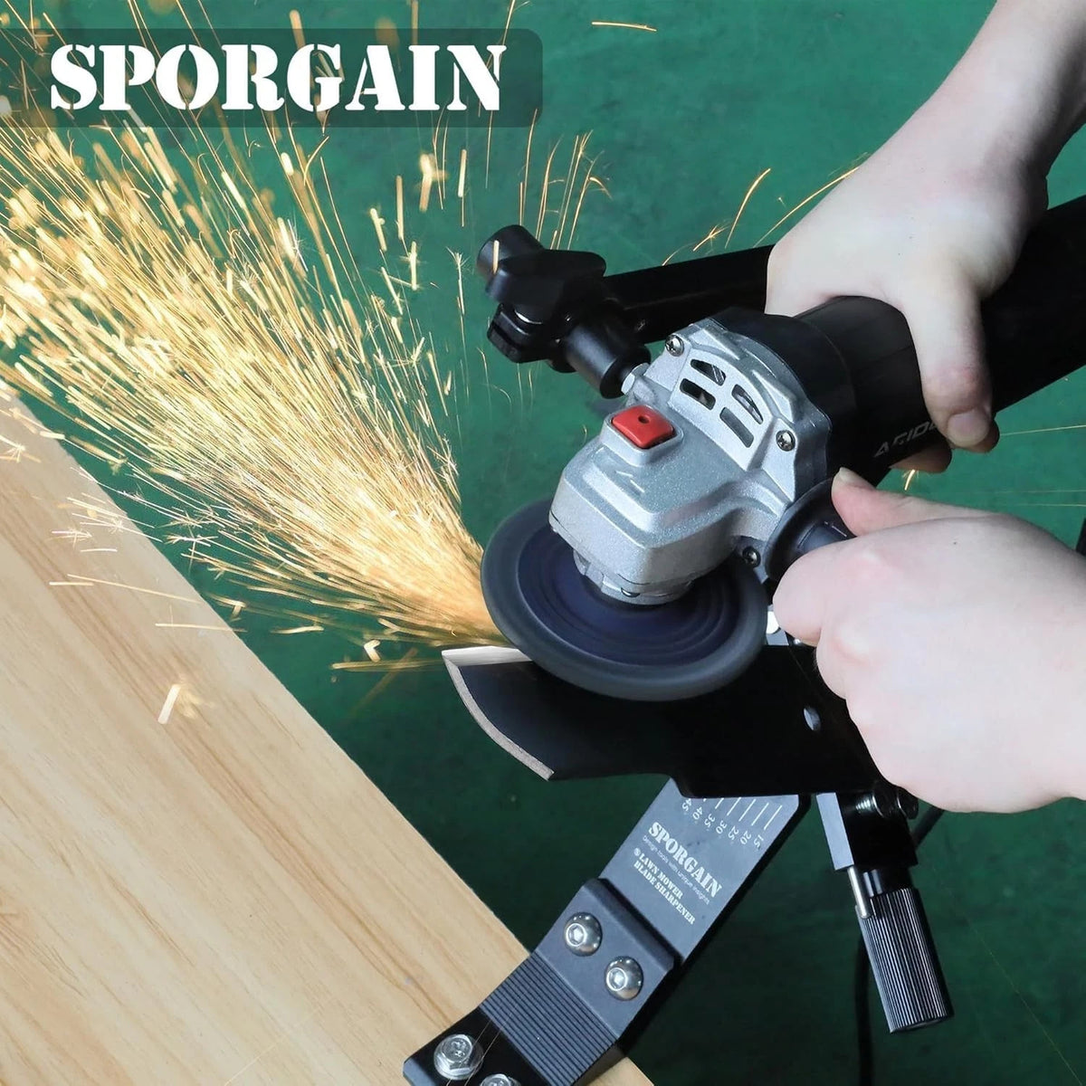 SporGain Lawn Mower Blade Sharpener & Balancer, Black