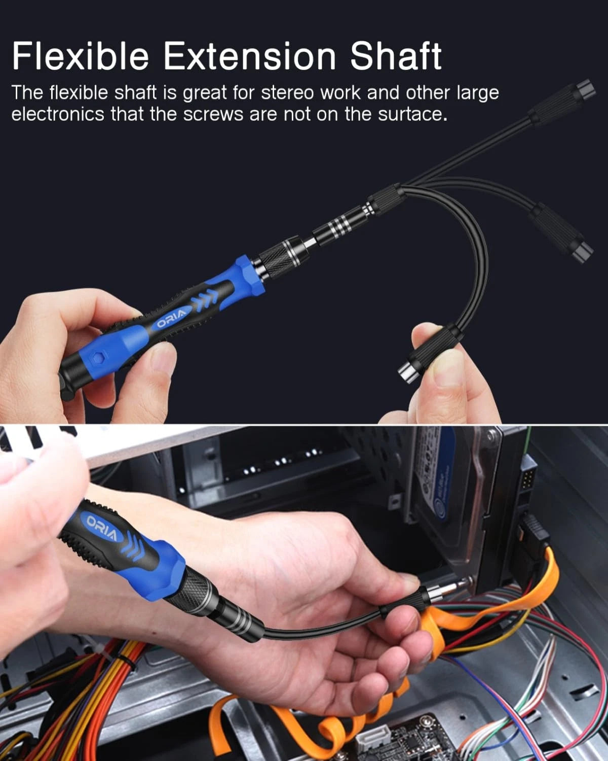 ORIA Precision Screwdriver Set, 61 in 1 Small Set with 57 Blue