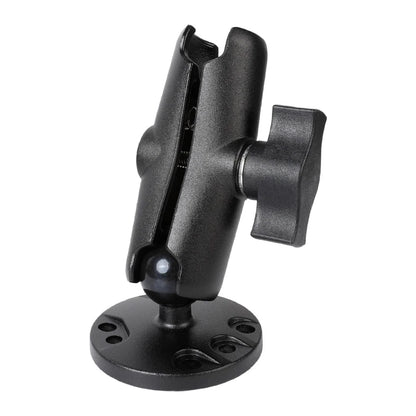 FPN 1" Ball Double Socket Arm with AMPS Hole Round Plate Base, 4.53" Length