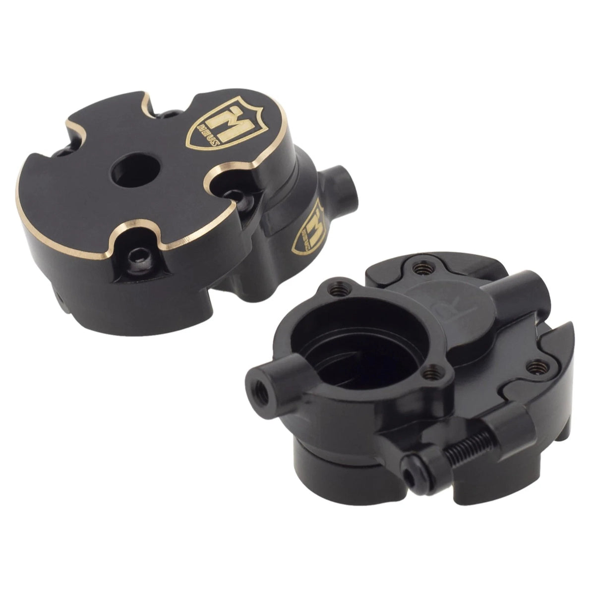 MEUS RACING 63.3g Ascent 18 Brass Steering Knuckles + Front Portal Cover 1/18