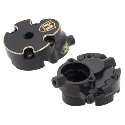 MEUS RACING 63.3g Ascent 18 Brass Steering Knuckles + Front Portal Cover 1/18