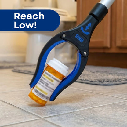 RMS 2-Pack 32 Inch Extra Long Grabber Reacher with Rotating Jaw - Blue