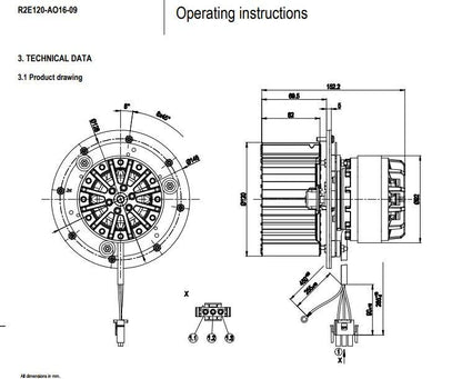 Ebmpapst R2E120-AO16-09 Centrifugal Fan 230VAC 0.5A Injection Molding Machine