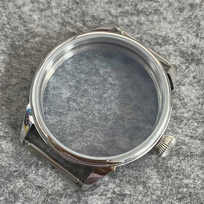 42mm Stainless Steel Watch Case Set With Crown For ETA6497 6498 ST3600 Movement