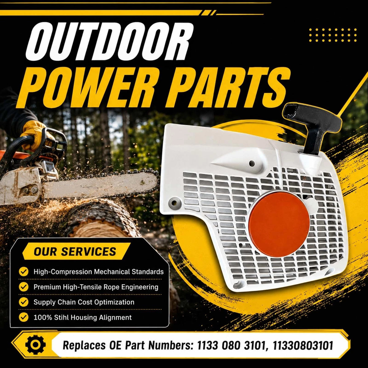 All-in-One Recoil Starter Assembly Fits for Stihl MS270/280 MS270C/280C Gas Tool