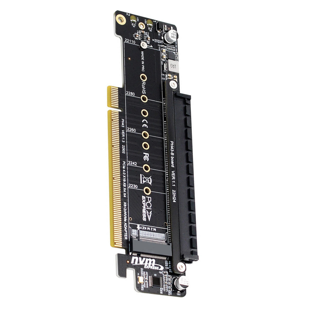 PCIE x16 to x8+x4+x4 Splitter Expansion Riser Card Ultra Quad VROC M.2 NVMe