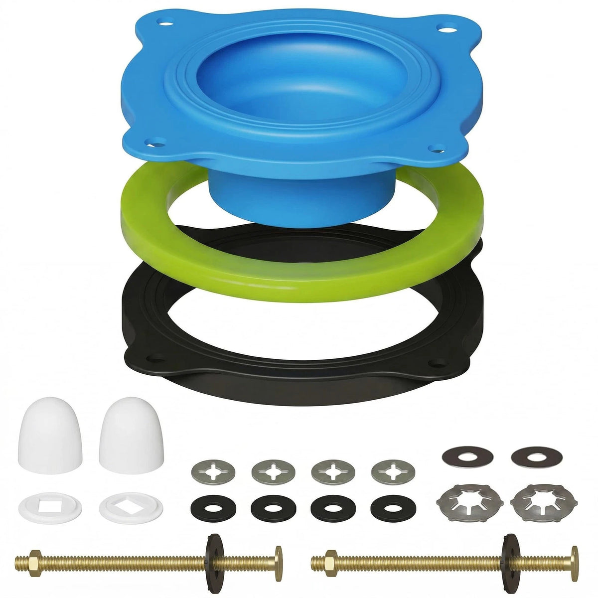 Wax Ring Kit for Toilet Installation - Elastic Rebound Wax-Free Gasket, Blue