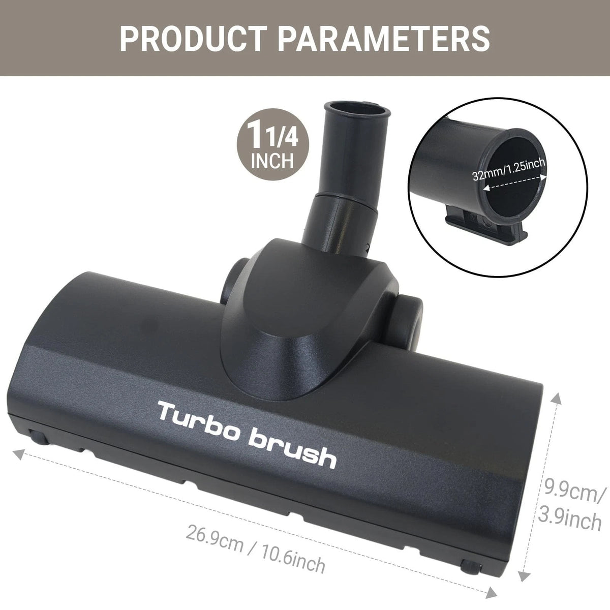 EZ SPARES Brush Head Replacement for Universal Vacuum,Turbo Floor Black