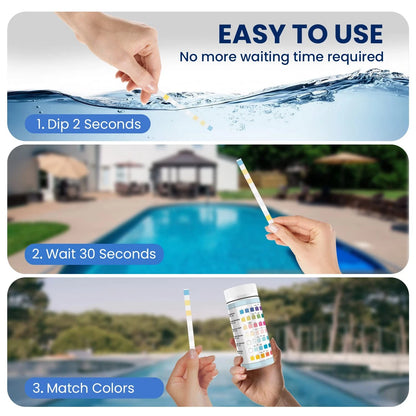 Carethetic 7-in-1 Pool Test Strips, 125 Count & Spa Water Testing Kit...