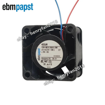 Ebmpapst 422JH Axial Fan DC 12V 6.9W 0.58A 40*40*28MM 54dBA Cooling Fan 2-wires
